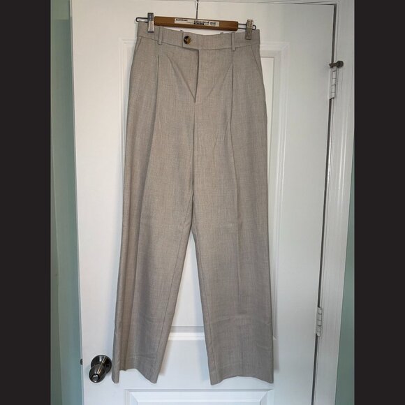 MANGO Gray Wide Leg Dress Pants Size 4 - Picture 1 of 2